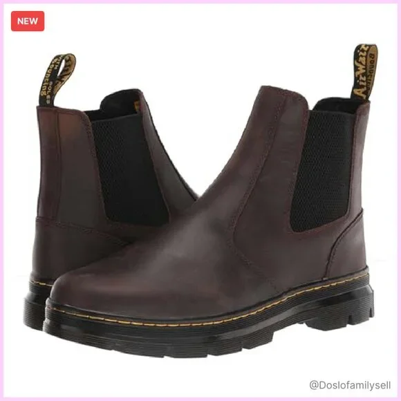 Leather Chelsea Boots Unisex Classic Retro Chunky Sole Comfortable Pull-On